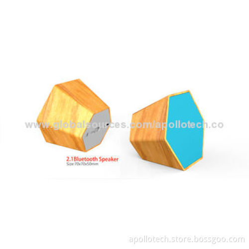 Mini Portable Bluetooth Speakers, Wooden Material, 5V DC/ 500mA Input, Measures 70 x 70 x 50mm, 120g